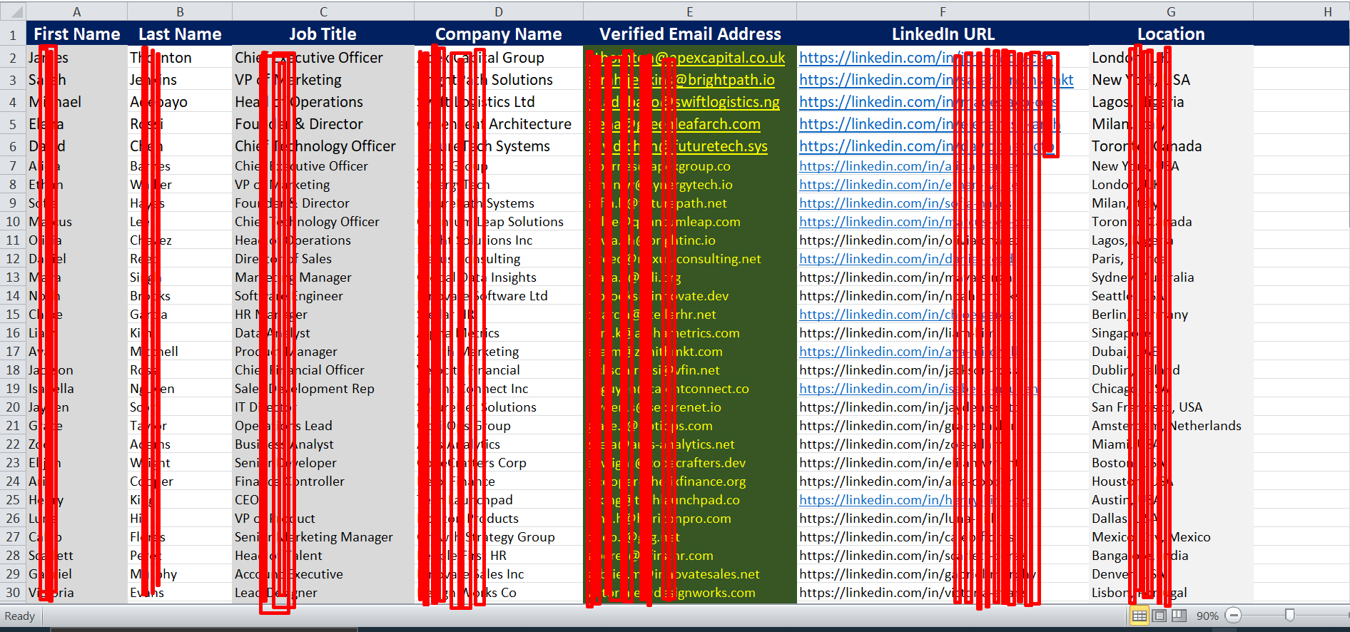 Nexus B2B Sample Data Excel Sheet