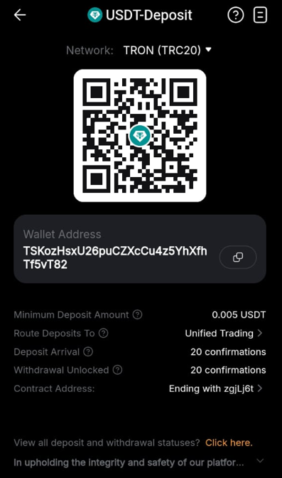 USDT TRC20 QR